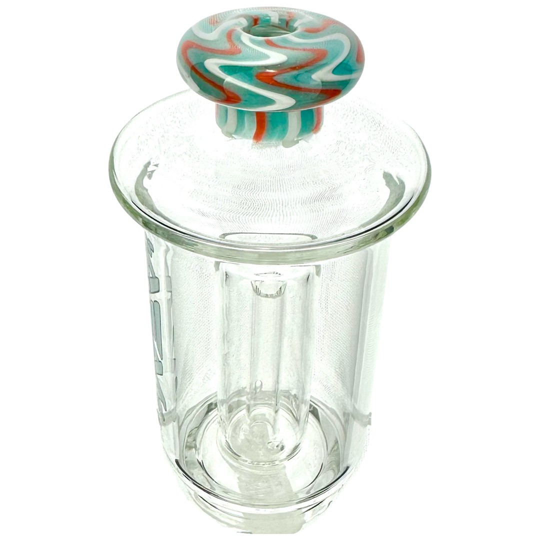 AFM 6" Puffco Peak Reversal Glass Attachment with Color Swirl Top Cap