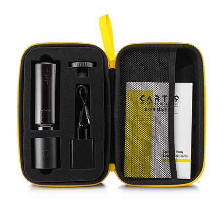 Cloudious 9 Carti 9 vaporizer parts kit with accessories in a portable case, front view