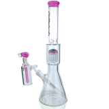 18" AFM Reversal Pink Glass Beaker Bong with AshCatcher and Downstem, Front View