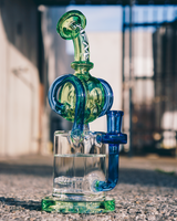 9.5" AFM Andromeda Recycler Dab Rig with Showerhead Perc in Natural Light