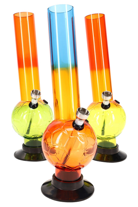 Acrylic Bong “Tri-Color Pop” – 10″ – Assorted Colors