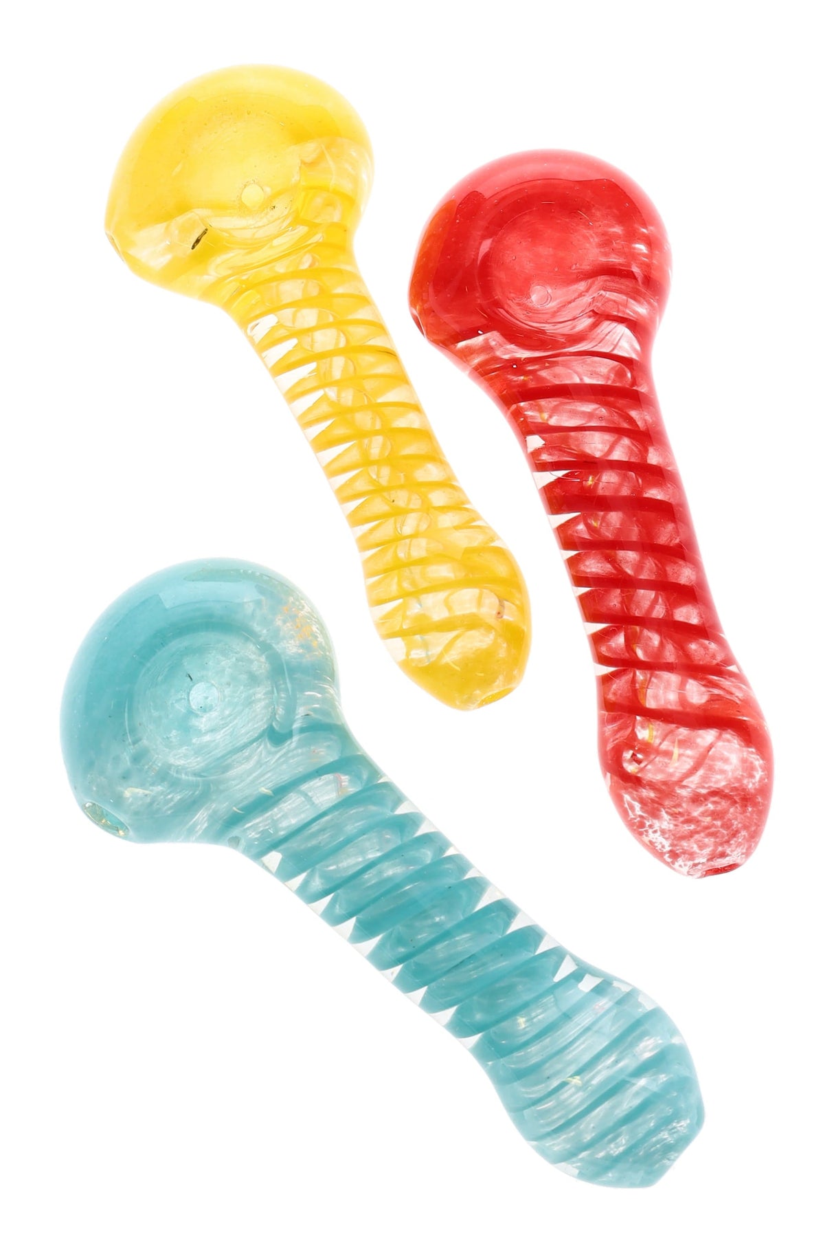 Colored Frit Spiral Glass Hand Pipe “Frit Twist” – 4″