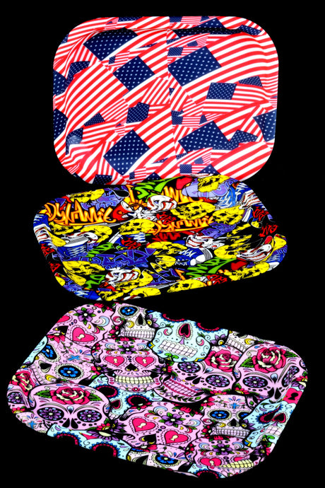 Small Silicone Design Rolling Tray – 8″ × 6″ – Assorted Colors