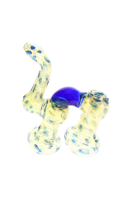 Color-Changing Dotted Double-Chamber Sherlock Bubbler “Blue Bridge” – 7″