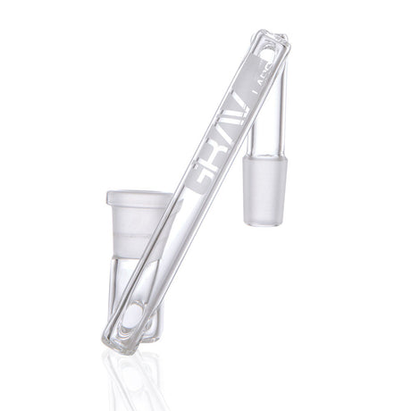 GRAV Labs 4" Clear Borosilicate Glass Dropdown, Male to Female Joint, 14mm - Side View