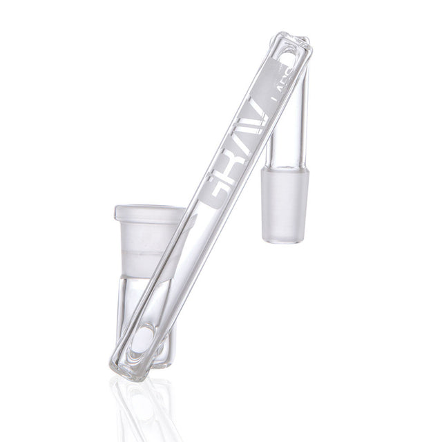 GRAV Labs 4" Clear Borosilicate Glass Dropdown, Male to Female Joint, 14mm - Side View