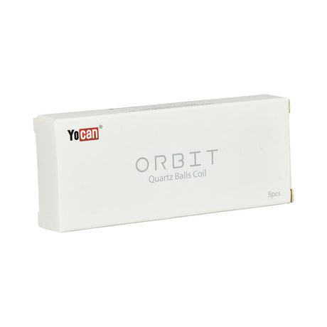 Yocan Orbit Quartz Cup Coil 5-Pack Box - Front View on White Background