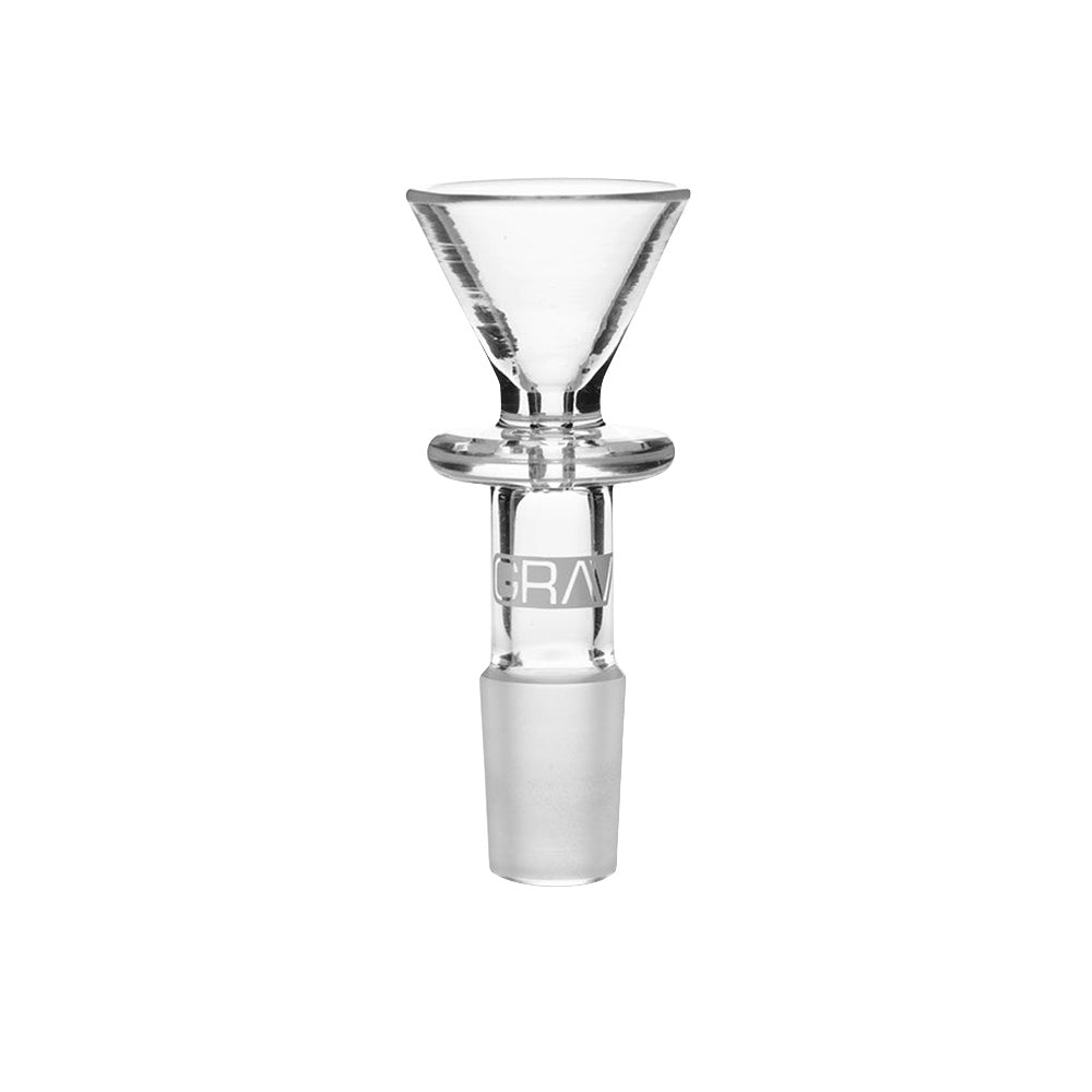 GRAV Labs 14mm Male Funnel Herb Slide, Clear Borosilicate Glass, Front View