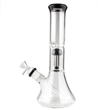 Clear Borosilicate Glass Beaker Bong with 6 Arm Perc, Heavy Wall, 11" Height - Front View