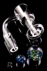 Quartz 14.5 mm Male Terp Slurper Banger – 2 mm – Dichro Beads – Assorted Colors