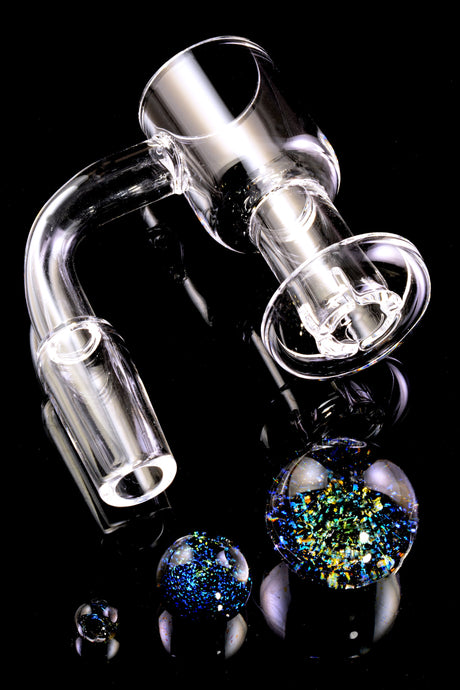 Quartz 14.5 mm Male Terp Slurper Banger – 2 mm – Dichro Beads – Assorted Colors