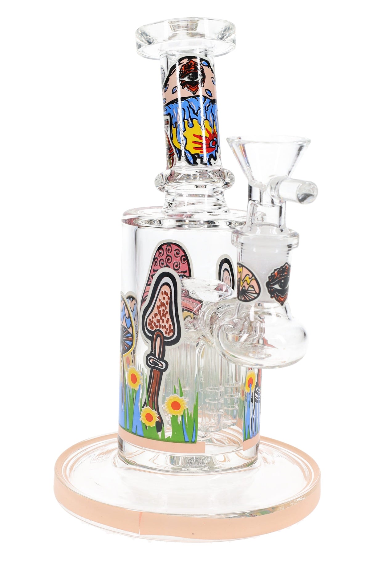 Glow-in-the-Dark Mushroom Bong “Shroom Eye” – Tree Perc – 14.5 mm Female – 6.5″