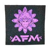 AFM Mood Mat with Purple Monkey Design for Bongs, Top View on Seamless Background