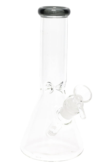 Colored Rim Glass Beaker Bong “Pastel Pour” – 8″