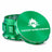 Kozo 3 inch aircraft-grade aluminum grinder in green, angled view with the lid tilted open and logo visible