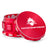 Kozo 3 inch aircraft-grade aluminum grinder in red, angled view with the lid tilted open and logo visible