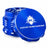 Kozo 2 inch aircraft-grade aluminum grinder in blue, angled view with the lid tilted open and logo visible