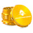 Kozo 2.5 inch aircraft-grade aluminum grinder in gold, angled view with the lid tilted open and logo visible