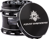 Kozo 2.5 inch window grinder in black, angled view with the lid tilted open and side window visible