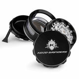 Kozo 2.5 inch window grinder in black, taken apart with the scraper tool beside the pieces