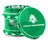 Kozo 2.5 inch window grinder in green, angled view with the lid tilted open and side window visible