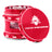 Kozo 2.5 inch window grinder in red, angled view with the lid tilted open and side window visible