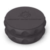 Kozo 2.5 inch two-piece hemp grinder in black, closed view of the matte textured body with the Kozo logo on the lid