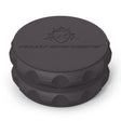 Kozo 2.5 inch two-piece hemp grinder in black, closed view of the matte textured body with the Kozo logo on the lid