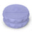 Kozo 2.5 inch two-piece hemp grinder in blue, closed view of the matte textured body with the Kozo logo on the lid