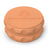 Kozo 2.5 inch two-piece hemp grinder in orange, closed view of the matte textured body with the Kozo logo on the lid