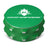 Kozo 2.5 inch two-piece non-stick aluminum grinder in green, closed front view with the Kozo logo on the lid