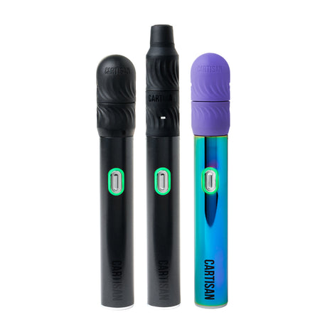 Cartisan Flex vaporizer shown with silicone cover and 510 thread atomizer attached