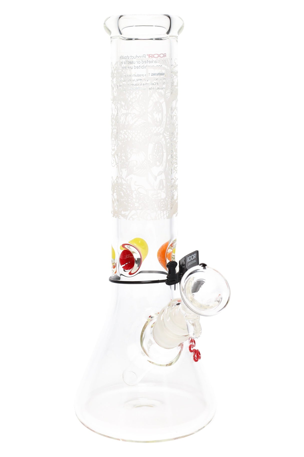ROOR 12" Frosted Beaker Bong with Multicolor Ice Pinch