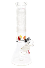ROOR 12" Frosted Beaker Bong with Multicolor Ice Pinch