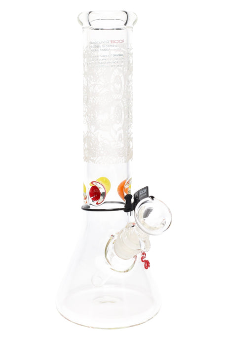 ROOR 12" Frosted Beaker Bong with Multicolor Ice Pinch