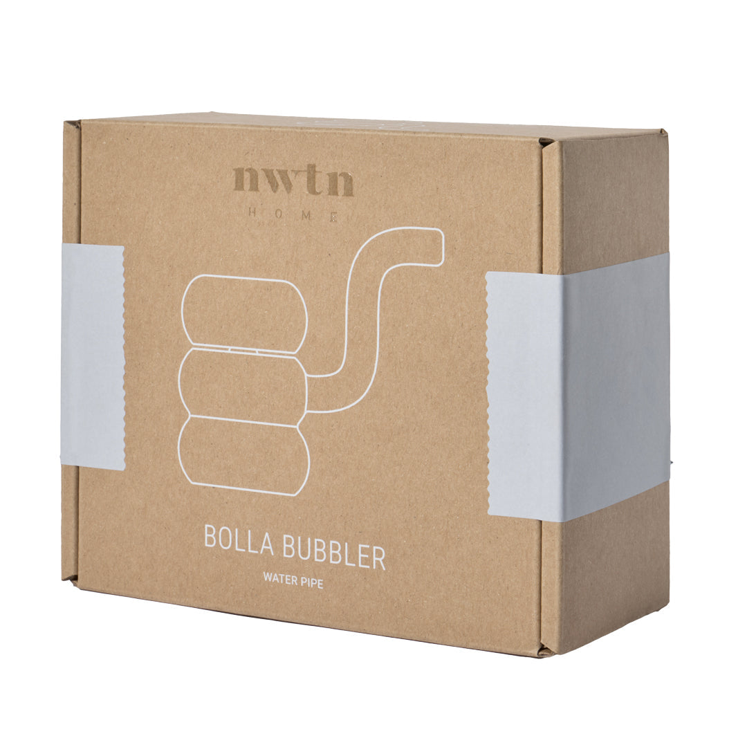NWTN Home Bolla Bubbler, a 14mm borosilicate glass bubbler with a rounded Memphis-inspired design