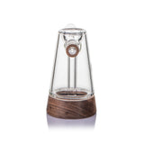 MJ Arsenal Alpine Mesa Glass Bubbler, lathed black walnut base on borosilicate glass