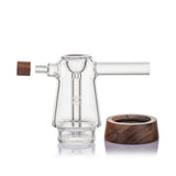 MJ Arsenal Alpine Mesa Glass Bubbler with wood accent base, borosilicate glass