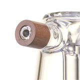 MJ Arsenal Alpine Mesa Glass Bubbler, sculpted borosilicate glass with black walnut accents