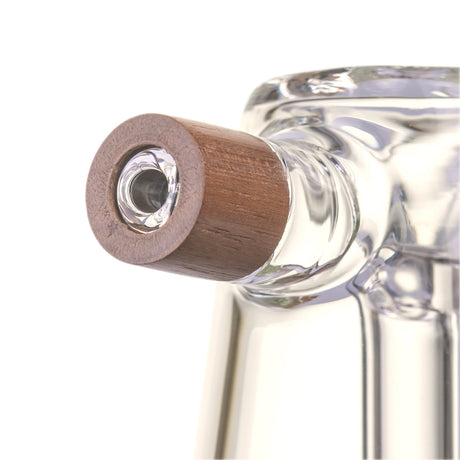 MJ Arsenal Alpine Mesa Glass Bubbler, sculpted borosilicate glass with black walnut accents