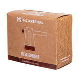 MJ Arsenal Alpine Mesa Glass Bubbler, borosilicate glass and walnut wood bubbler by MJ Arsenal