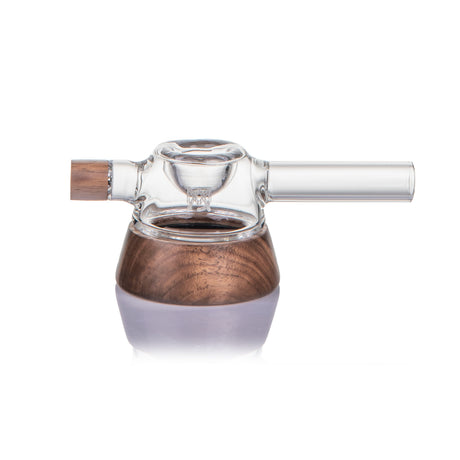 MJ Arsenal Base Camp borosilicate glass hand pipe with black walnut wood accents