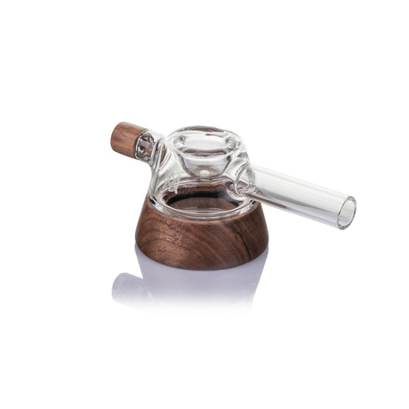 MJ Arsenal Base Camp borosilicate glass hand pipe with black walnut wood accents