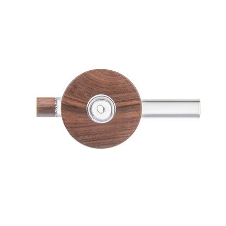 MJ Arsenal Base Camp borosilicate glass hand pipe with black walnut wood accents