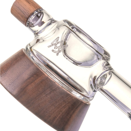 MJ Arsenal Base Camp borosilicate glass hand pipe with black walnut wood accents