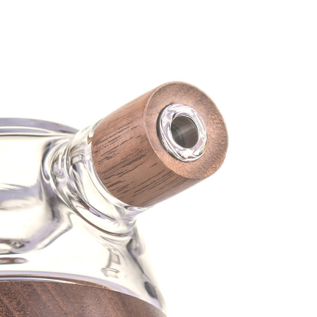 MJ Arsenal Base Camp borosilicate glass hand pipe with black walnut wood accents