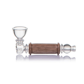 MJ Arsenal Alpine Creek borosilicate glass hand pipe with black walnut wood accents
