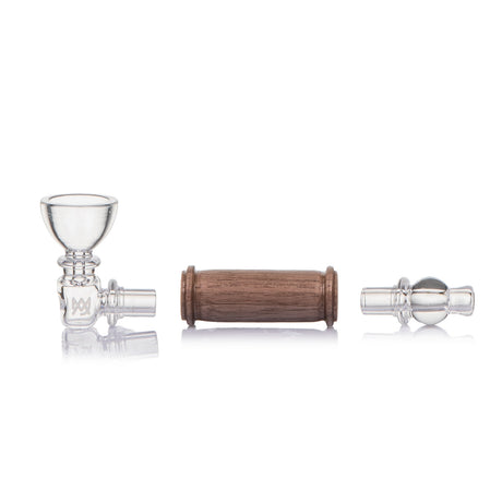 MJ Arsenal Alpine Creek borosilicate glass hand pipe with black walnut wood accents