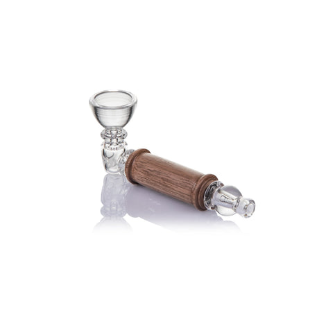 MJ Arsenal Alpine Creek borosilicate glass hand pipe with black walnut wood accents