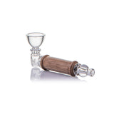 MJ Arsenal Alpine Creek borosilicate glass hand pipe with black walnut wood accents